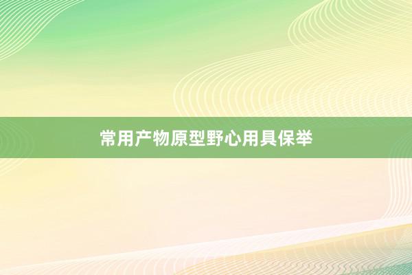 常用产物原型野心用具保举